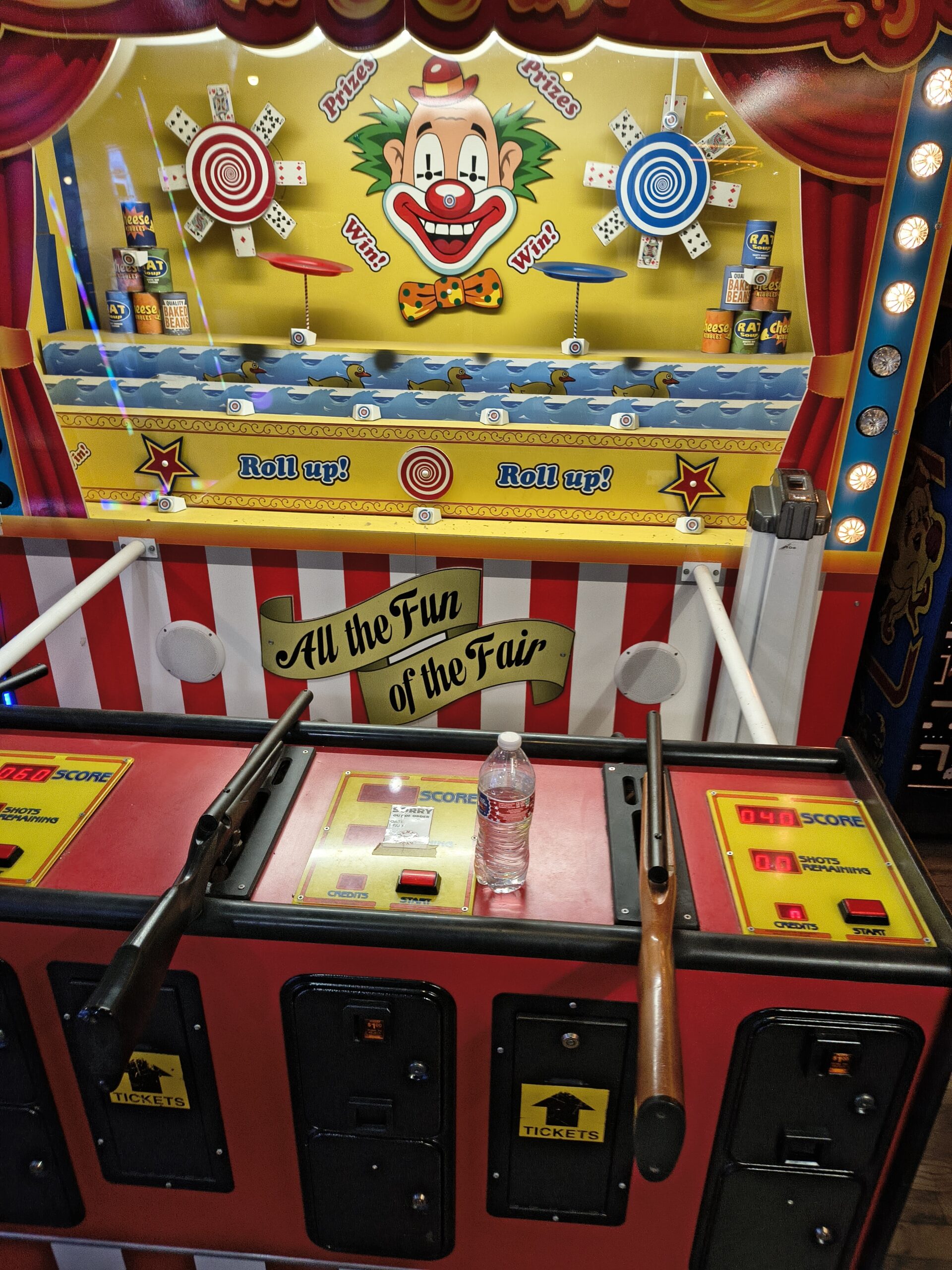 Carnival-style shooting gallery game at the Penny Arcade in Manitou Springs